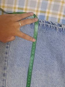 Denim Midi Skirt with Slit