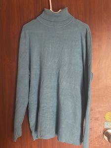 Blue Turtleneck Sweater