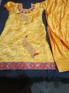 Yellow Embroidered Kurta Set