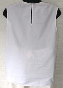 Zara Pure Cotton White Sleeveless Top