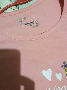 Pink Colour T Shirt.. With Cute Print 😘
