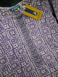 Purple Printed Kurta Set