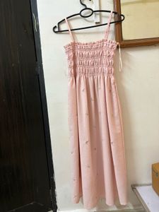 Pink Sundress with Floral Details