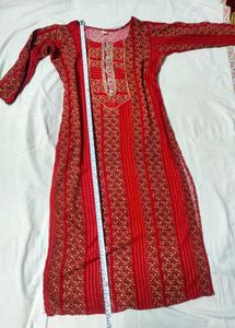 Red Floral Print Kurti