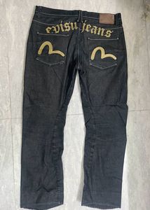 evisu baggy black-gold vintage y2k jeans unisex