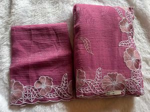 Embroidered Saree with work blouse