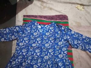 Blue Floral Print Top