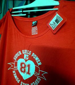MTV Red Graphic Tank Top