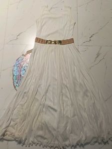 White Maxi Dress with Belt