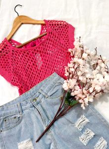 Pinterest Pink Bow Knit Top D