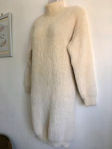 Turtleneck Long Fluffly Sweater Dress