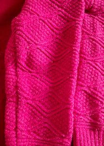 hand knit woolen Stylish Pink  Cardiga