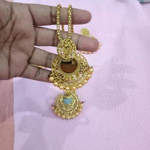 Beautiful Golden Mirror Jwellery Set