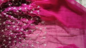 handwork saree with unstitched Blouse