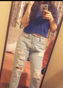 Blue Crop Top
