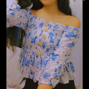 sky Blue Crop Top
