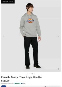 Dickies Gray iconic logo hoodie