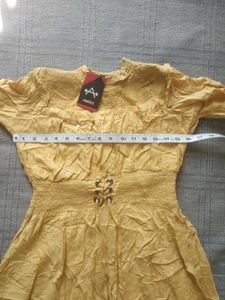 Women Gold Color Top Kurti