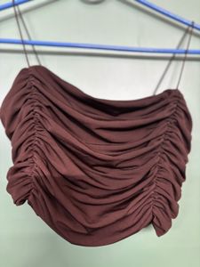 Pretty Brown Crop Top