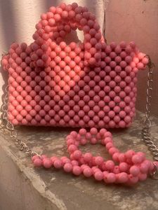 Cute Pink Korean Handbag Or Sling Bag