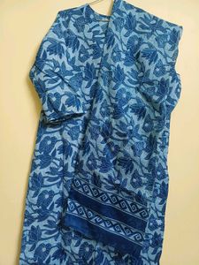 Blue Printed Kurta Set