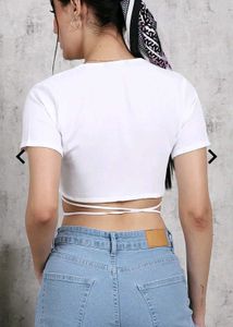 Crop Top Bundle: Black Halter &amp; White Wrap🥰❤️