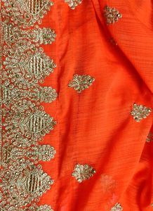 Orange Golden Zariwork Embroided Gown💕🌸
