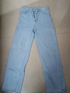 Wide Leg Denim Jeans Ice Blue