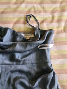 Silky Greyish blue Slip Dress