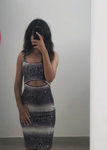 Y2k Shimmer Bodycon Midi Dress | Party |.