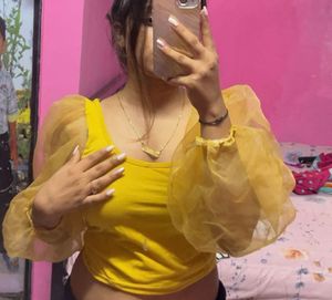 Yellow Puff Sleeve Top