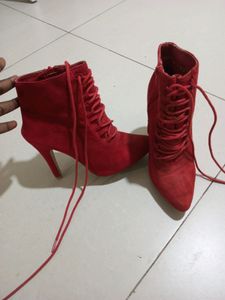 Oxblood Red Boots With Hills