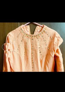 Beautiful Peach Long Gown For Sale
