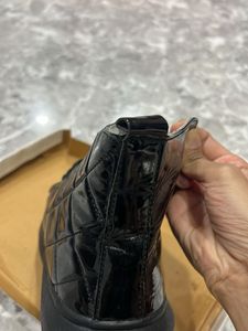 Black Quilted High Top Boots