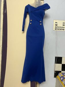 Pintrest Navy Blue Long Mermaid One Piece