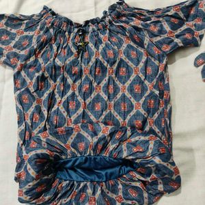 Patterned Blue Top