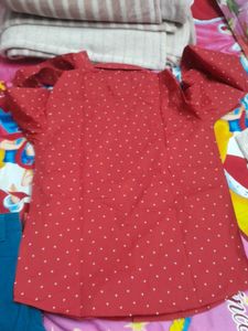 Benetton Red Polka Dot Shirt