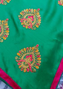 Sea  green colour saree