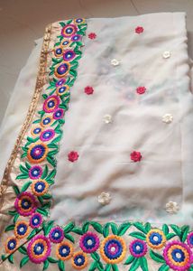 Georgette Embroidery Saree