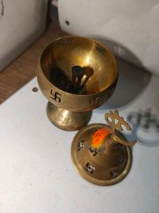 🪔 Golden Om &amp; Swastik Symbol Decorative Brass Diy