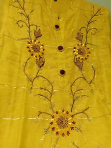 Elegant Yellow Embroidered Kurta Set