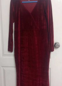 Maroon Velvet Dress