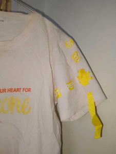 Mustard Overalls with Graphic Tee