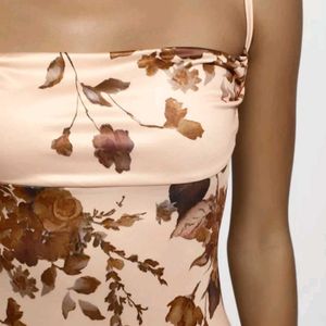 Floral Print Midi Slip Dress