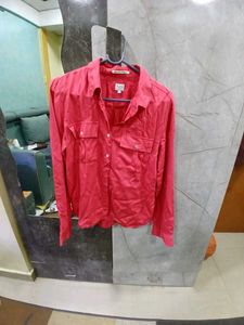Red Button-Down Shirt
