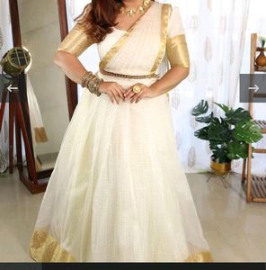 Kasavu Lehenga- Western Model