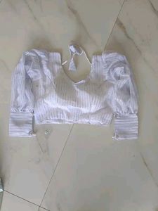 Striped V Neck Blouse