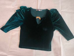Velvet Crop Top By Ginger