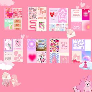 40 Psc Pink💕🎀 Themed Poster Set