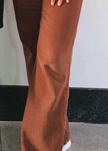 Straight Fit Jeans In Brown Color Size 32